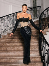 Load image into Gallery viewer, Binnie Off Shoulder Sequin Maxi Dress
