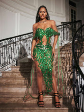 Load image into Gallery viewer, Blondene Cutout Sequin Embellished Maxi Dress
