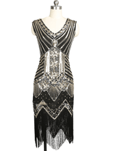 Load image into Gallery viewer, Boomer V Neck Fringe Sequin Dress
