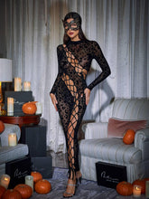 Load image into Gallery viewer, Bopo Lace Up Leopard Printed Mesh Jumpsuit
