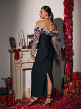 Load image into Gallery viewer, Borosak Halterneck Leopard Bandage Maxi Dress
