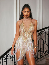 Load image into Gallery viewer, Breneon Embellished Fringe Bodysuit
