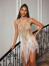 Load image into Gallery viewer, Breneon Embellished Fringe Bodysuit
