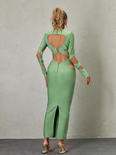 Load image into Gallery viewer, Brinly Long Sleeve Cutout Bandage Dress
