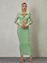 Load image into Gallery viewer, Brinly Long Sleeve Cutout Bandage Dress
