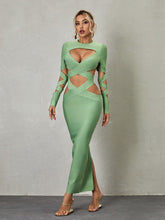 Load image into Gallery viewer, Brinly Long Sleeve Cutout Bandage Dress
