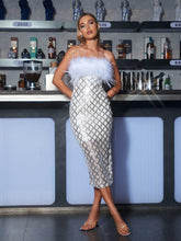 Load image into Gallery viewer, Ansley Sequin Feather Bandage Dress
