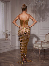Load image into Gallery viewer, Buck Corset Acrylic Fringe Maxi Dress
