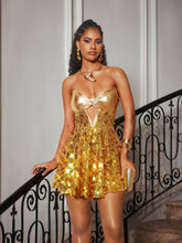 Load image into Gallery viewer, Caemlyn Strapless Sequin Mini Dress

