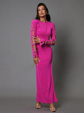 Load image into Gallery viewer, Calantha Crystal Bow Cutout Bandage Dress
