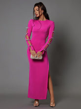 Load image into Gallery viewer, Calantha Crystal Bow Cutout Bandage Dress
