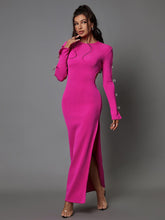 Load image into Gallery viewer, Calantha Crystal Bow Cutout Bandage Dress
