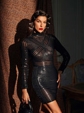 Load image into Gallery viewer, Carina Long Sleeve Stripe Mini Dress
