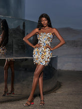 Load image into Gallery viewer, Caroline Strapless Butterfly Embellished Dress
