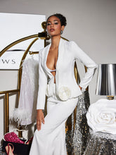 Load image into Gallery viewer, Cassandra Flower Pants Set In White

