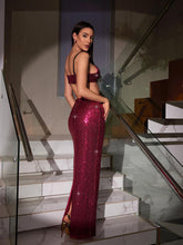 Load image into Gallery viewer, Cassiel Sequin Split Skirt Set
