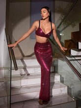 Load image into Gallery viewer, Cassiel Sequin Split Skirt Set
