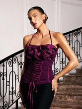 Load image into Gallery viewer, Castor Lace Up Flower Top
