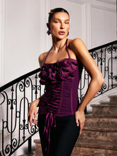 Load image into Gallery viewer, Castor Lace Up Flower Top
