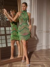 Load image into Gallery viewer, Cathie Rhinestone Fringe Mini Dress
