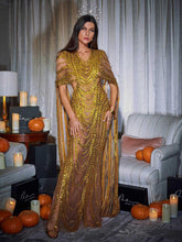Load image into Gallery viewer, Chana Sequin Crystal Mesh Maxi Dress
