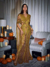 Load image into Gallery viewer, Chana Sequin Crystal Mesh Maxi Dress
