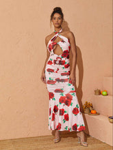 Load image into Gallery viewer, Charlotte Halterneck Rose Printed Maxi Dress
