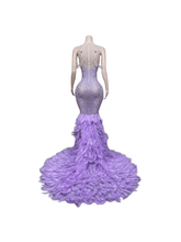Load image into Gallery viewer, Chaviv Rhinestone Feather Maxi Dress
