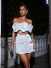 Load image into Gallery viewer, Chiyo Strapless Flower Cutout Mini Dress

