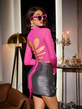 Load image into Gallery viewer, Clemence Flower Embellished Glitter Skirt In Silver
