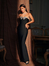 Load image into Gallery viewer, Clyde Strapless Crystal Bandage Maxi Dress
