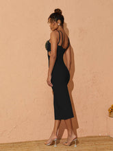 Load image into Gallery viewer, Coretta Pearl Coutout Bandage Dress In Black
