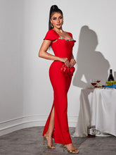 Load image into Gallery viewer, Corliss Rhinestone Bandage Maxi Dress

