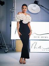 Load image into Gallery viewer, Creed Off Shoulder Flower Bandage Dress
