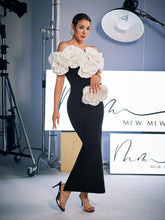 Load image into Gallery viewer, Creed Off Shoulder Flower Bandage Dress
