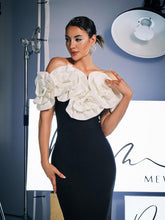 Load image into Gallery viewer, Creed Off Shoulder Flower Bandage Dress
