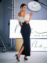 Load image into Gallery viewer, Creed Off Shoulder Flower Bandage Dress
