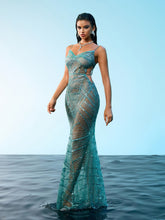 Load image into Gallery viewer, Cynthia Spaghetti Sequin Maxi Dress
