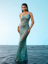 Load image into Gallery viewer, Cynthia Spaghetti Sequin Maxi Dress
