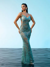 Load image into Gallery viewer, Cynthia Spaghetti Sequin Maxi Dress
