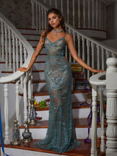 Load image into Gallery viewer, Cynthia Spaghetti Sequin Maxi Dress
