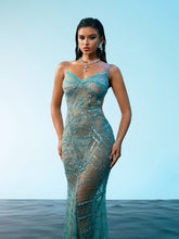 Load image into Gallery viewer, Cynthia Spaghetti Sequin Maxi Dress
