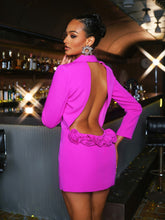 Load image into Gallery viewer, Dacre Back Cutout Flower Blazer In Purple
