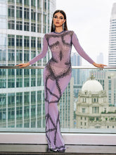 Load image into Gallery viewer, Dasani Printed Rhinestone Maxi Dress
