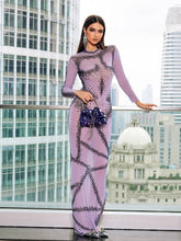 Load image into Gallery viewer, Dasani Printed Rhinestone Maxi Dress
