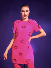 Load image into Gallery viewer, Dashiell Short Sleeve Floral Embellished Mini Dress
