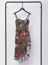 Load image into Gallery viewer, Deborah Mesh Floral Midi Dress
