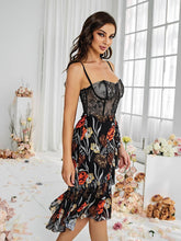 Load image into Gallery viewer, Deborah Mesh Floral Midi Dress
