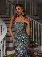 Load image into Gallery viewer, Debra Flower Embroidered Sequin Midi Dress

