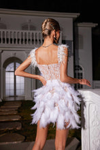 Load image into Gallery viewer, Derby Pearl Feather Sequin Dress

